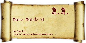 Metz Metód névjegykártya